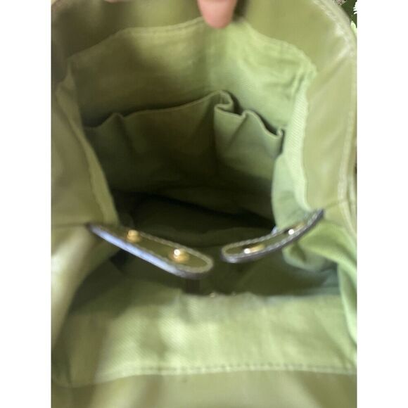 Backpack Women Mini Green Simulated Leather Gold Fittings Excellent Condition - Picture 11 of 12